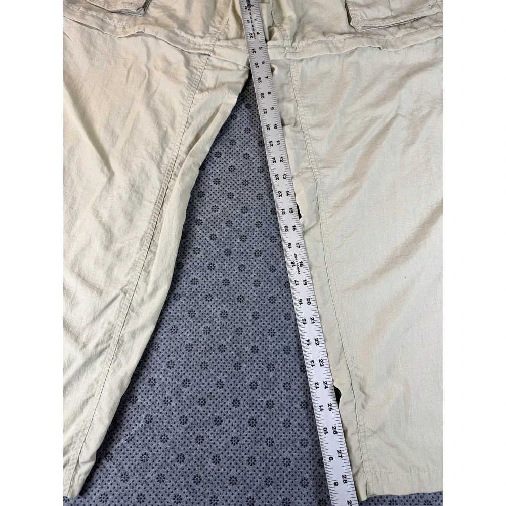 Columbia PFG Cargo Pants Mens L Convertible Hiking Outdoors Fishing Beige